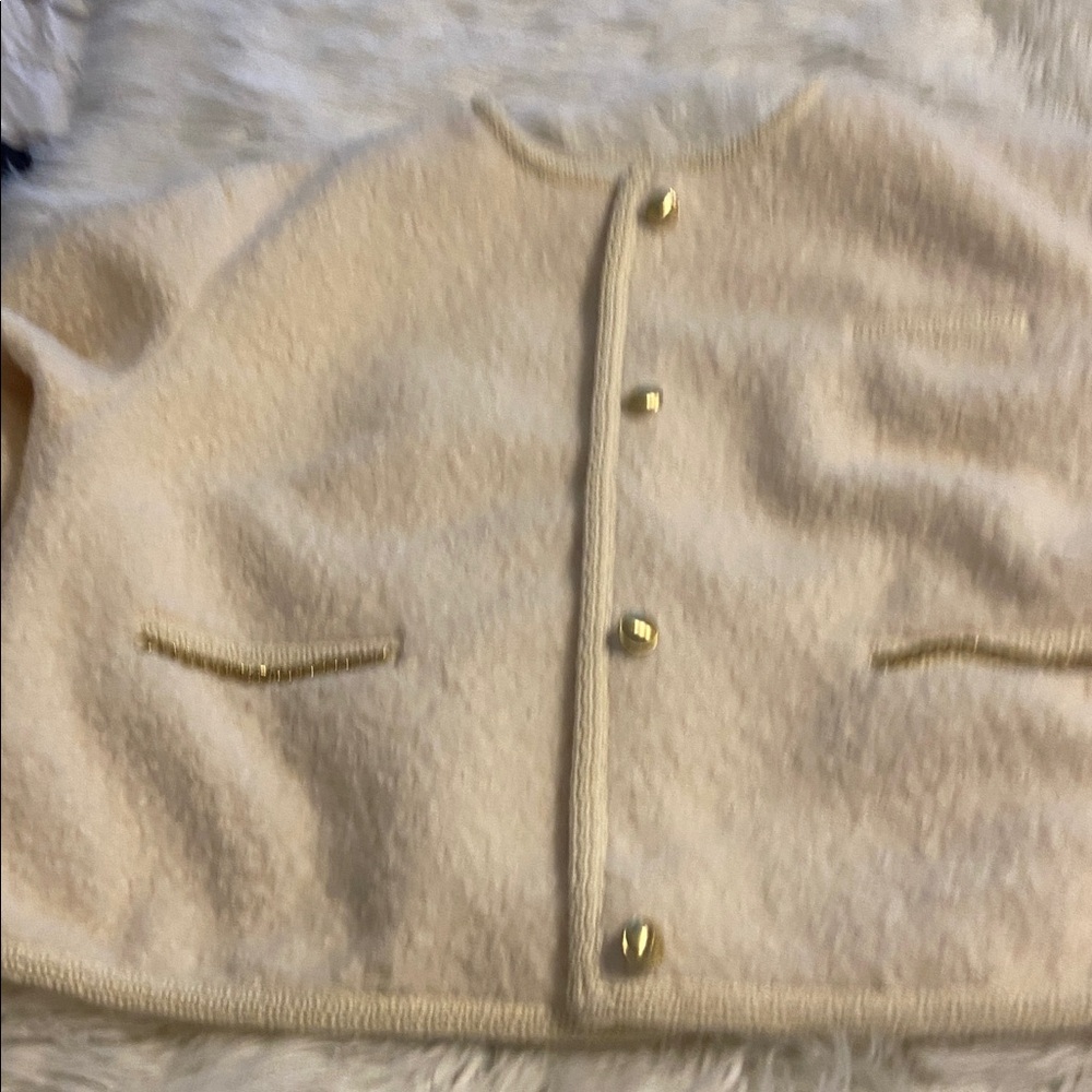 Future Collective Cozy Cream Jacket with Gold Buttons size 1X excellent cond - Picture 9 of 12